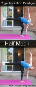 yoga workshop fridays half moon pin