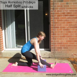 half split with blocks yoga workshop fridays