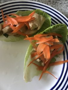 saucy cashew chicken wraps