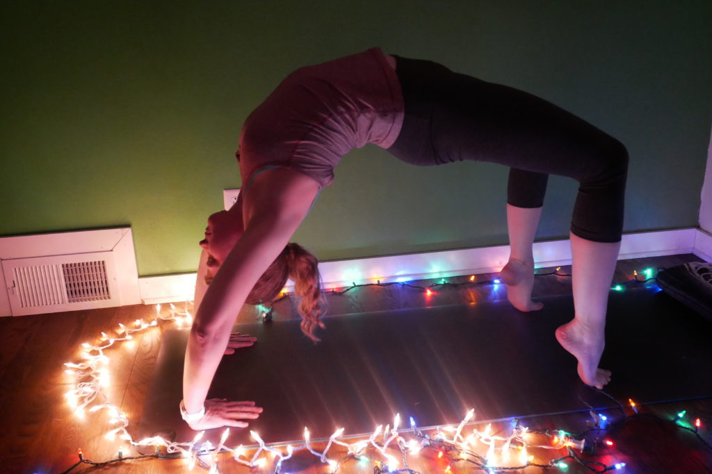 christmas light yoga